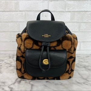 Coach X Jennifer Lopez Pennie Backpack 22 In Signature Shearling